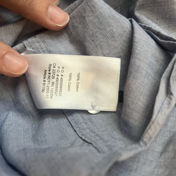 Aritzia Babaton Button Down Shirt Womens S Blue Long Sleeve Minimalist Cotton - Picture 7 of 7